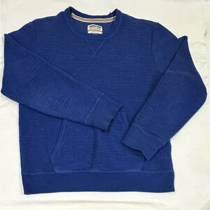 Vintage 90s Lands End Mens Size S Pocket Cotton Heavy Knit Blue Pullover USA EUC